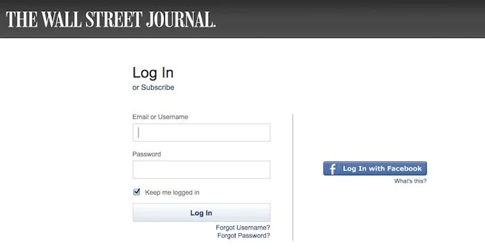Wall Street Journal Log In
