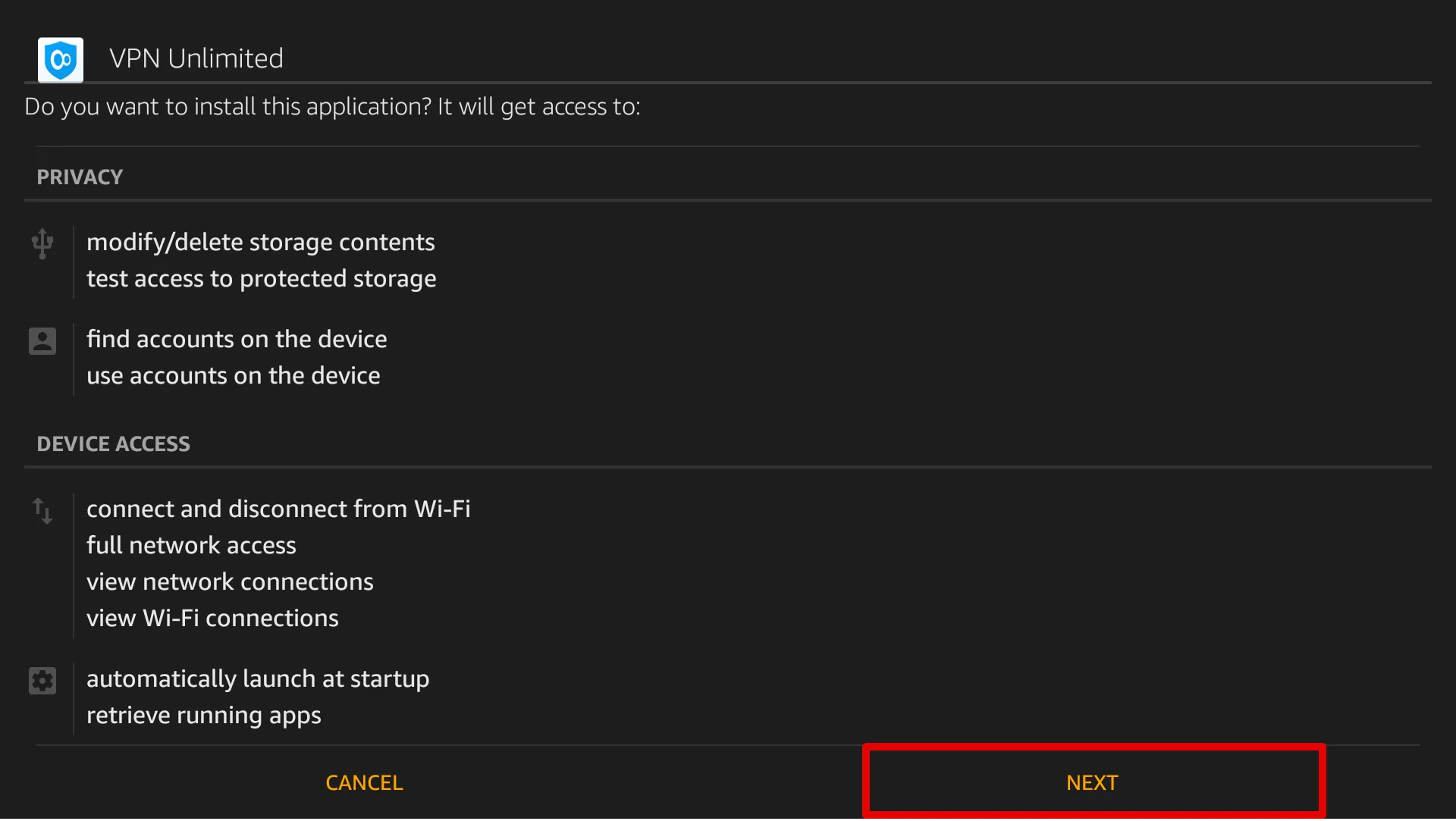 Press Next and downloading and installation process of the VPN Unlimited application will start