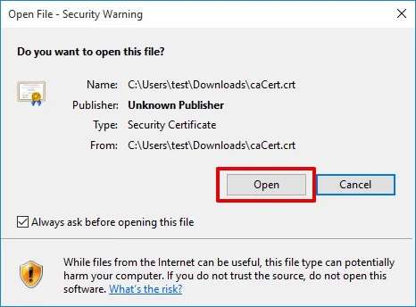 IKEv2 configuration guide for Windows PC - install the security certificate KeepSolid VPN Unlimited