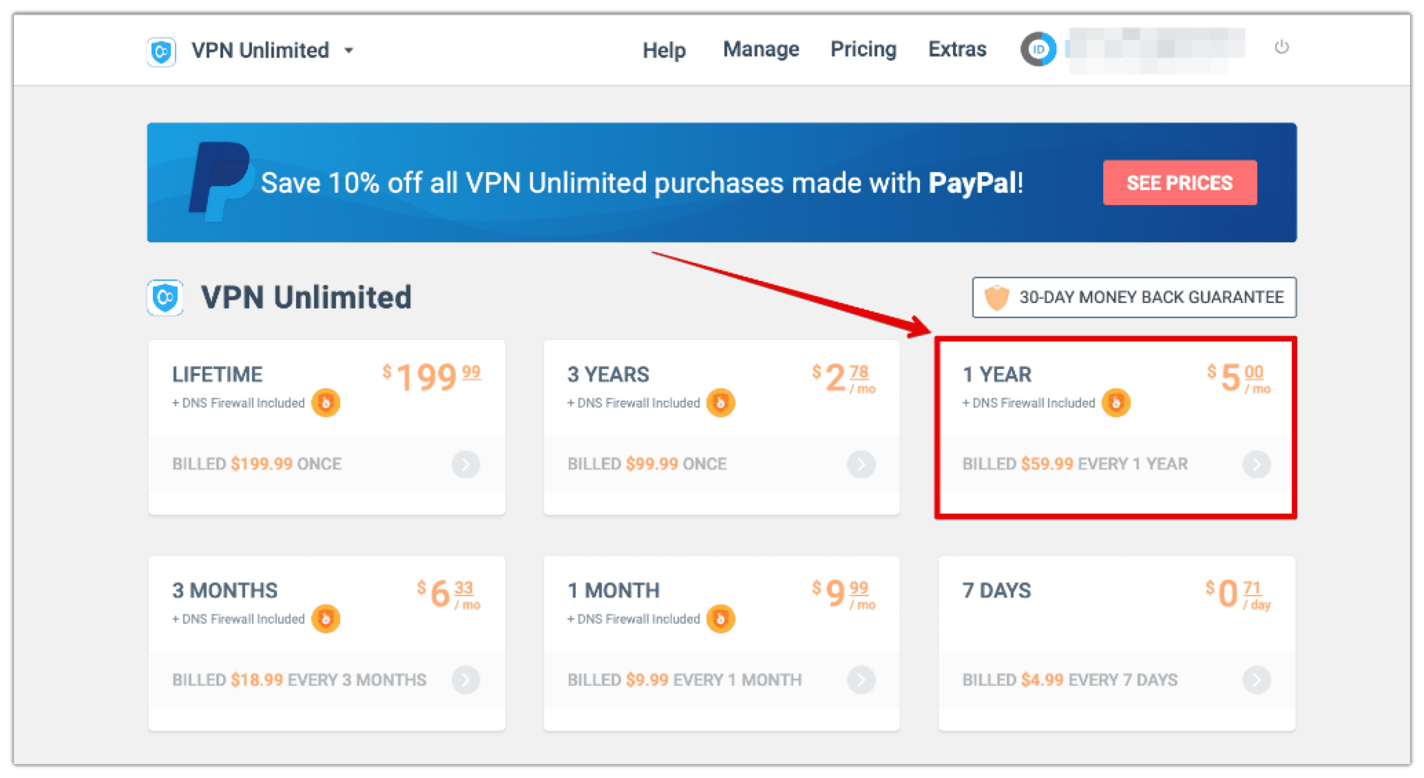 4. Choose your perfect VPN subscription to pay with Amazon Pay.